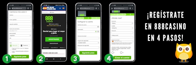 Proceso de registro en 888casino