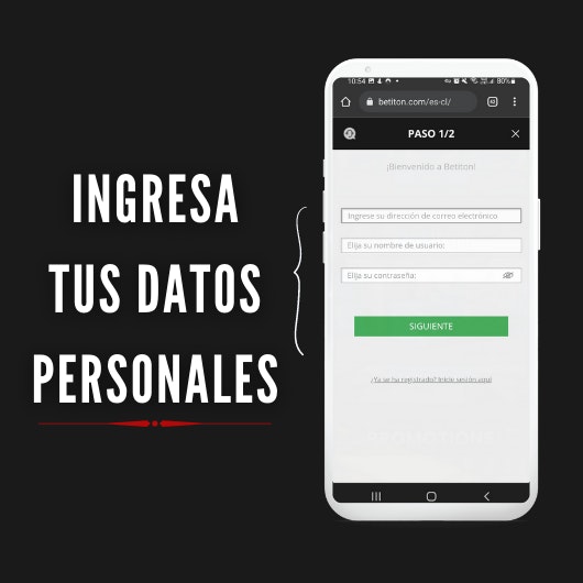 Registro Betiton casino paso 1