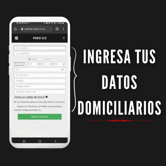 Registro Betiton casino paso 2