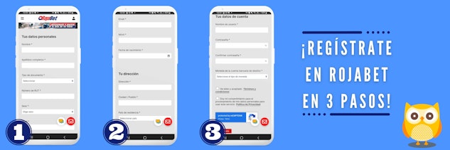 Registro rojabet en 3 pasos